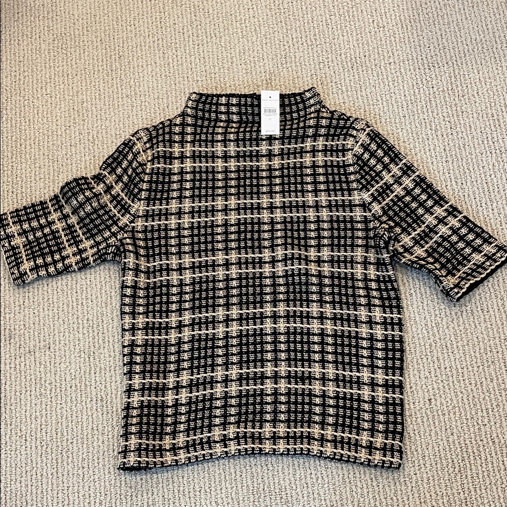 Plaid Shirt in Black and Cream